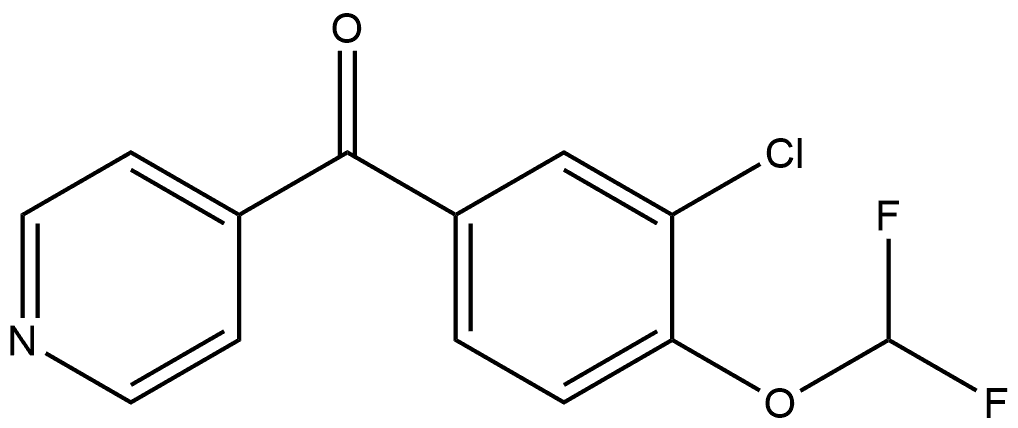 3-Chloro-4-(difluoromethoxy)phenyl]-4-pyridinylmethanone 结构式