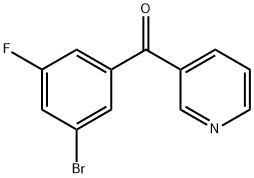 3-(3-Bromo-5-fluorobenzoyl)pyridine 结构式