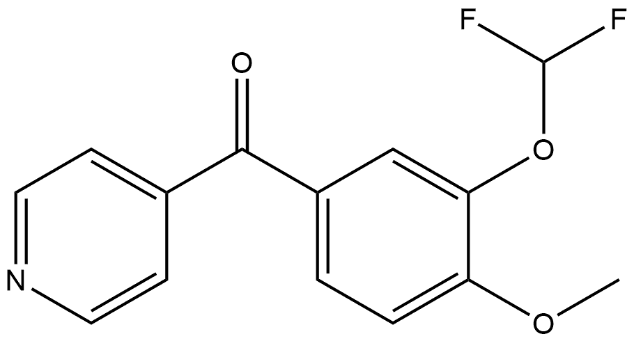 3-(Difluoromethoxy)-4-methoxyphenyl]-4-pyridinylmethanone Struktur