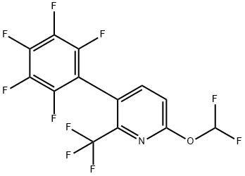 6-(Difluoromethoxy)-3-(perfluorophenyl)-2-(trifluoromethyl)pyridine 结构式