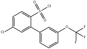 5-Chloro-3'-(trifluoromethoxy)biphenyl-2-sulfonyl chloride 结构式