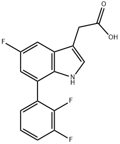 6-(2,3-Difluorophenyl)-7-fluoroindole-3-acetic acid 结构式