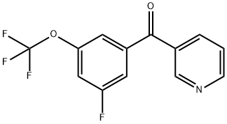 3-(3-Fluoro-5-(trifluoromethoxy)benzoyl)pyridine Struktur