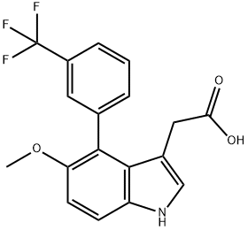 5-Methoxy-4-(3-(trifluoromethyl)phenyl)-indole-3-acetic acid 结构式