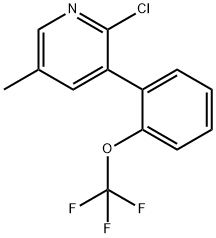 2-Chloro-5-methyl-3-(2-(trifluoromethoxy)phenyl)pyridine Structure
