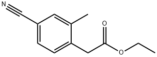 Benzeneacetic acid, 4-cyano-2-methyl-, ethyl ester Struktur
