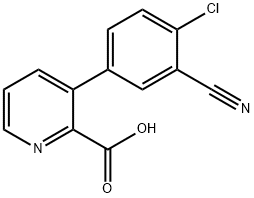 3-(4-Chloro-3-cyanophenyl)picolinic acid 结构式