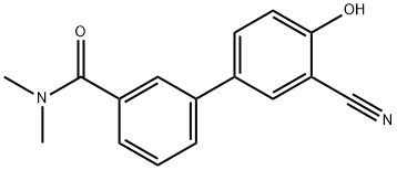2-Cyano-4-[3-(N,N-dimethylaminocarbonyl)phenyl]phenol 化学構造式