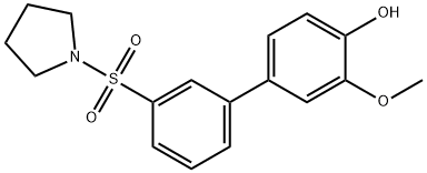 2-Methoxy-4-[3-(pyrrolidinylsulfonyl)phenyl]phenol 结构式