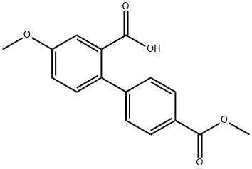 2-(4-Methoxycarbonylphenyl)-5-methoxybenzoic acid Struktur