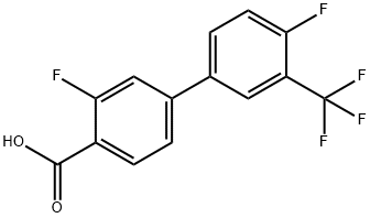 2-Fluoro-4-(4-fluoro-3-trifluoromethylphenyl)benzoic acid 结构式