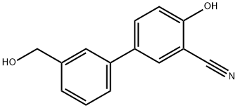 2-Cyano-4-(3-hydroxymethylphenyl)phenol 结构式