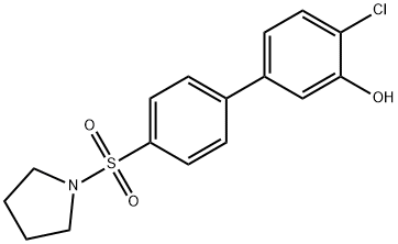 2-Chloro-5-[4-(pyrrolidinylsulfonyl)phenyl]phenol 结构式