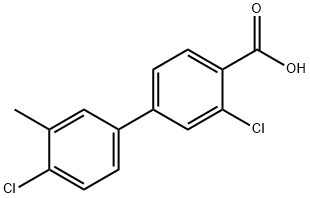 2-Chloro-4-(4-chloro-3-methylphenyl)benzoic acid 结构式