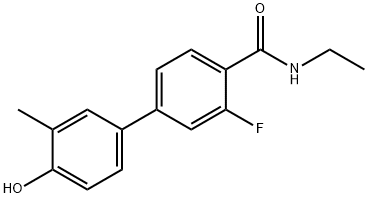 4-[4-(Ethylcarbamoyl)-3-fluorophenyl]-2-methylphenol 结构式