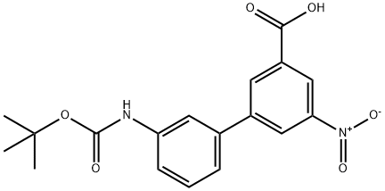 [1,?1'-?Biphenyl]?-?3-?carboxylic acid, 3'-?[[(1,?1-?dimethylethoxy)?carbonyl]?amino]?-?5-?nitro-,1261940-66-2,结构式