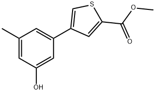 5-[5-(Methoxycarbonyl)thiophen-3-yl]-3-methylphenol 化学構造式