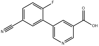 5-(5-Cyano-2-fluorophenyl)nicotinic acid 结构式