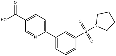 6-[3-(Pyrrolidinylsulfonyl)phenyl]nicotinic acid 结构式