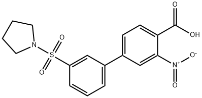 2-Nitro-4-[3-(pyrrolidinylsulfonyl)phenyl]benzoic acid Structure