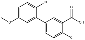 2-Chloro-5-(2-chloro-5-methoxyphenyl)benzoic acid 结构式