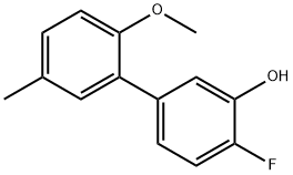2-Fluoro-5-(2-methoxy-5-methylphenyl)phenol Struktur