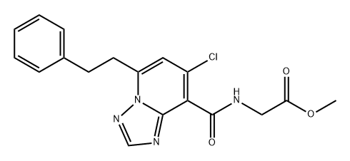 Glycine, N-[[7-chloro-5-(2-phenylethyl)[1,2,4]triazolo[1,5-a]pyridin-8-yl]carbonyl]-, methyl ester Struktur