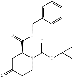 1,2-Piperidinedicarboxylic acid, 4-oxo-, 1-(1,1-dimethylethyl) 2-(phenylmethyl) ester, (2S)- Structure
