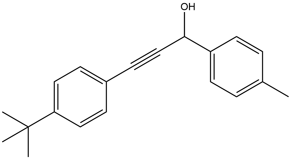 α-[2-[4-(1,1-Dimethylethyl)phenyl]ethynyl]-4-methylbenzenemethanol 结构式
