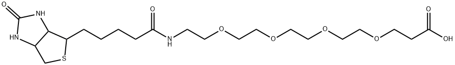 4,7,10,13-Tetraoxa-16-azaheneicosanoic acid, 21-(hexahydro-2-oxo-1H-thieno[3,4-d]imidazol-4-yl)-17-oxo-,1263044-75-2,结构式