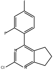 5H-Cyclopentapyrimidine, 2-chloro-4-(2,4-difluorophenyl)-6,7-dihydro- Struktur