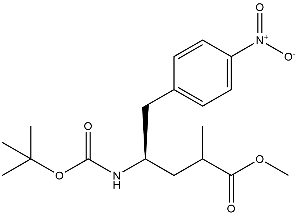 ·Benzenepentanoic acid, γ-[[(1,1-dimethylethoxy)carbonyl]amino]-α-methyl-4-nitro-, methyl ester, (γR)-,1263818-60-5,结构式