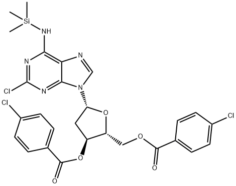 Adenosine, 2-chloro-2'-deoxy-N-(trimethylsilyl)-, 3',5'-bis(4-chlorobenzoate)