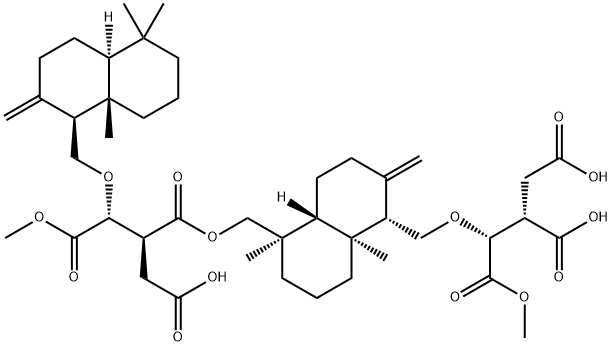 1,2,3-Propanetricarboxylic acid, 1-[[(1S,4aR,5R,8aS)-5-[[(2S,3R)-2-(carboxymethyl)-3-[[(1S,4aS,8aS)-decahydro-5,5,8a-trimethyl-2-methylene-1-naphthalenyl]methoxy]-4-methoxy-1,4-dioxobutoxy]methyl]decahydro-5,8a-dimethyl-2-methylene-1-naphthalenyl]methoxy]-, 1-methyl ester, (1R,2S)- (9CI) Structure
