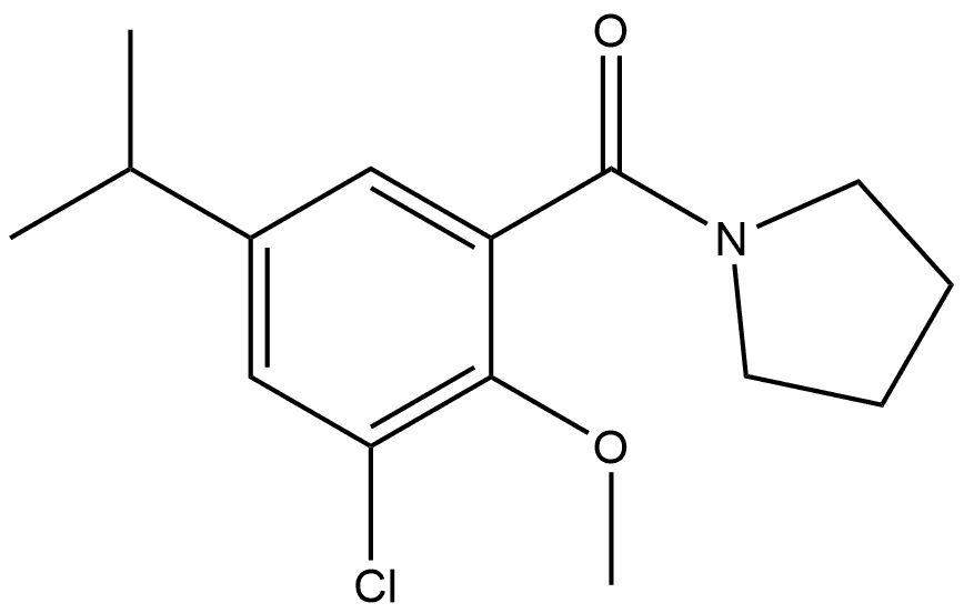 3-Chloro-2-methoxy-5-(1-methylethyl)phenyl]-1-pyrrolidinylmethanone 结构式