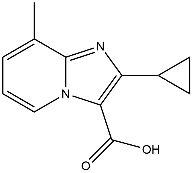 2-cyclopropyl-8-methylimidazo[1,2-a]pyridine-3-carboxylic acid Struktur