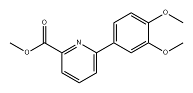 2-Pyridinecarboxylic acid, 6-(3,4-dimethoxyphenyl)-, methyl ester Struktur