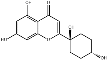 2-(反-1,4-二羟基环己烷)-5,7-二羟基-色原酮,1270013-29-0,结构式