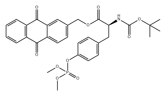 L-Tyrosine, N-[(1,1-dimethylethoxy)carbonyl]-, (9,10-dihydro-9,10-dioxo-2-anthracenyl)methyl ester, dimethyl phosphate (ester) (9CI) Structure