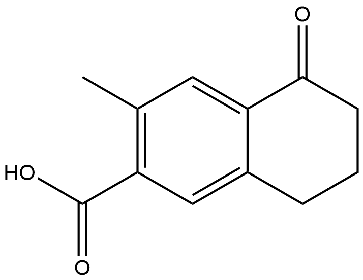 3-甲基-5-氧代-5,6,7,8-四氢萘-2-羧酸, 1273655-91-6, 结构式