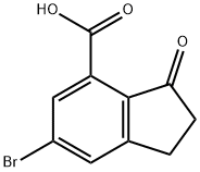 1H-Indene-4-carboxylic acid, 6-bromo-2,3-dihydro-3-oxo- Struktur