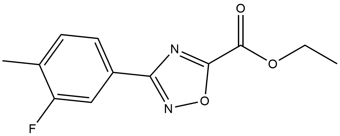 3-(3-氟-4-甲基苯基)-1,2,4-噁二唑-5-甲酸乙酯, 1273762-59-6, 结构式