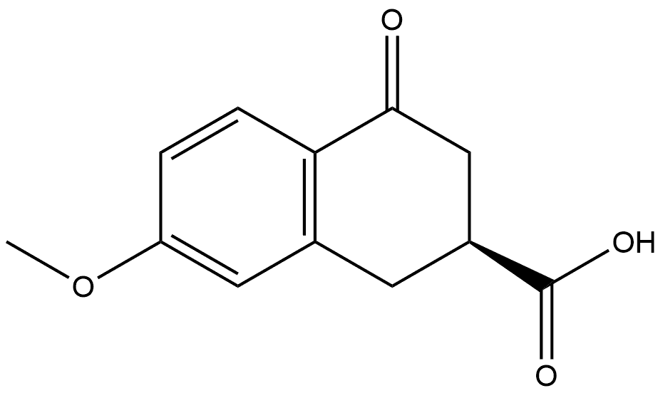 (S)-7-methoxy-4-oxo-1,2,3,4-tetrahydronaphthalene-2-carboxylic acid 结构式