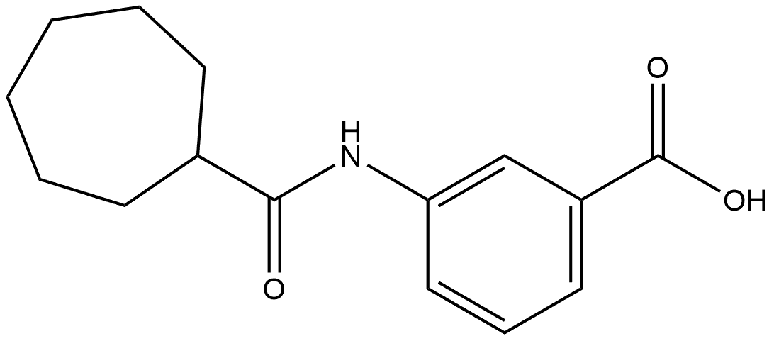 3-[(Cycloheptylcarbonyl)amino]benzoic acid 结构式