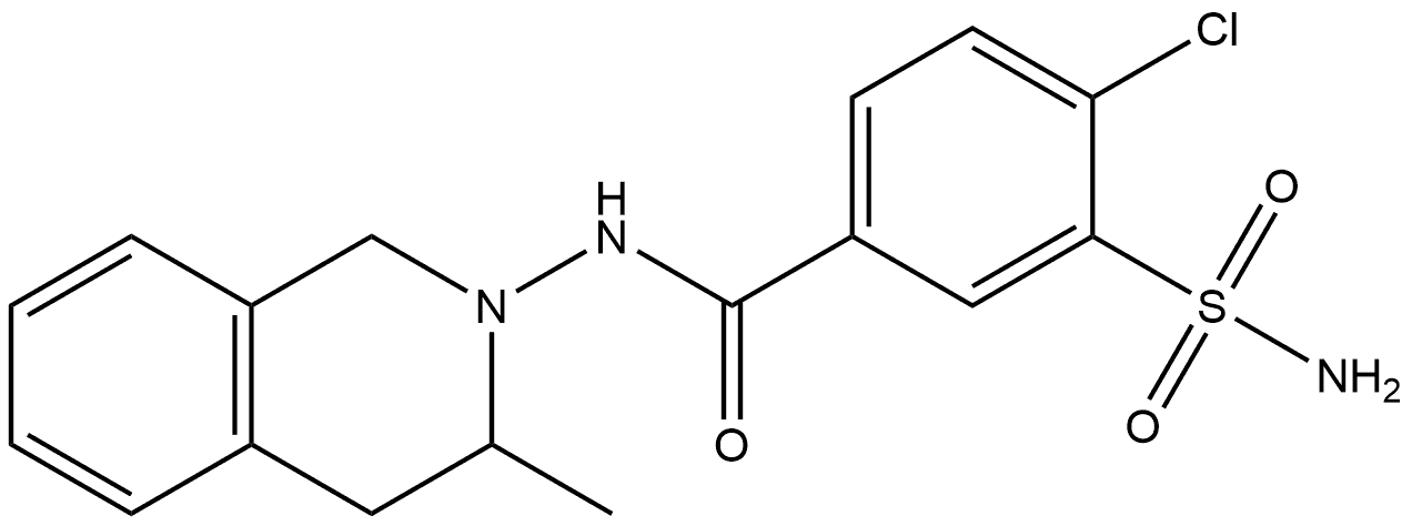 3-(Aminosulfonyl)-4-chloro-N-(3,4-dihydro-3-methyl-2(1H)-isoquinolinyl)benzamide Structure