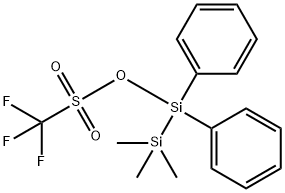 Methanesulfonic acid, trifluoro-, 2,2,2-trimethyl-1,1-diphenyldisilanyl ester (9CI) Structure