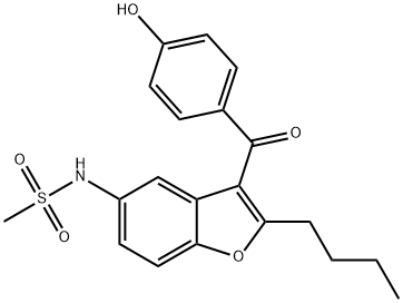 Methanesulfonamide, N-[2-butyl-3-(4-hydroxybenzoyl)-5-benzofuranyl]- Struktur