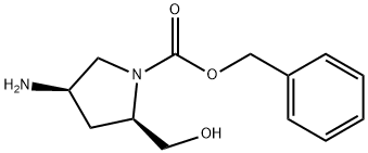 1-Pyrrolidinecarboxylic acid, 4-amino-2-(hydroxymethyl)-, phenylmethyl ester, (2R,4R)- Structure