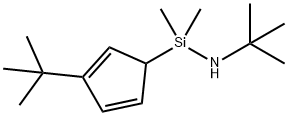 N-(1,1-甲基乙基)-1-[3-(1,1-甲基乙基)-2,4-环戊二烯基-1,1-二甲基硅胺, 128000-00-0, 结构式