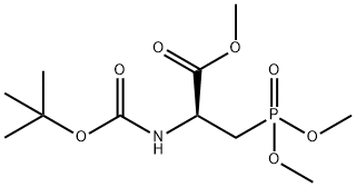D-Alanine, 3-(dimethoxyphosphinyl)-N-[(1,1-dimethylethoxy)carbonyl]-, methyl ester Structure